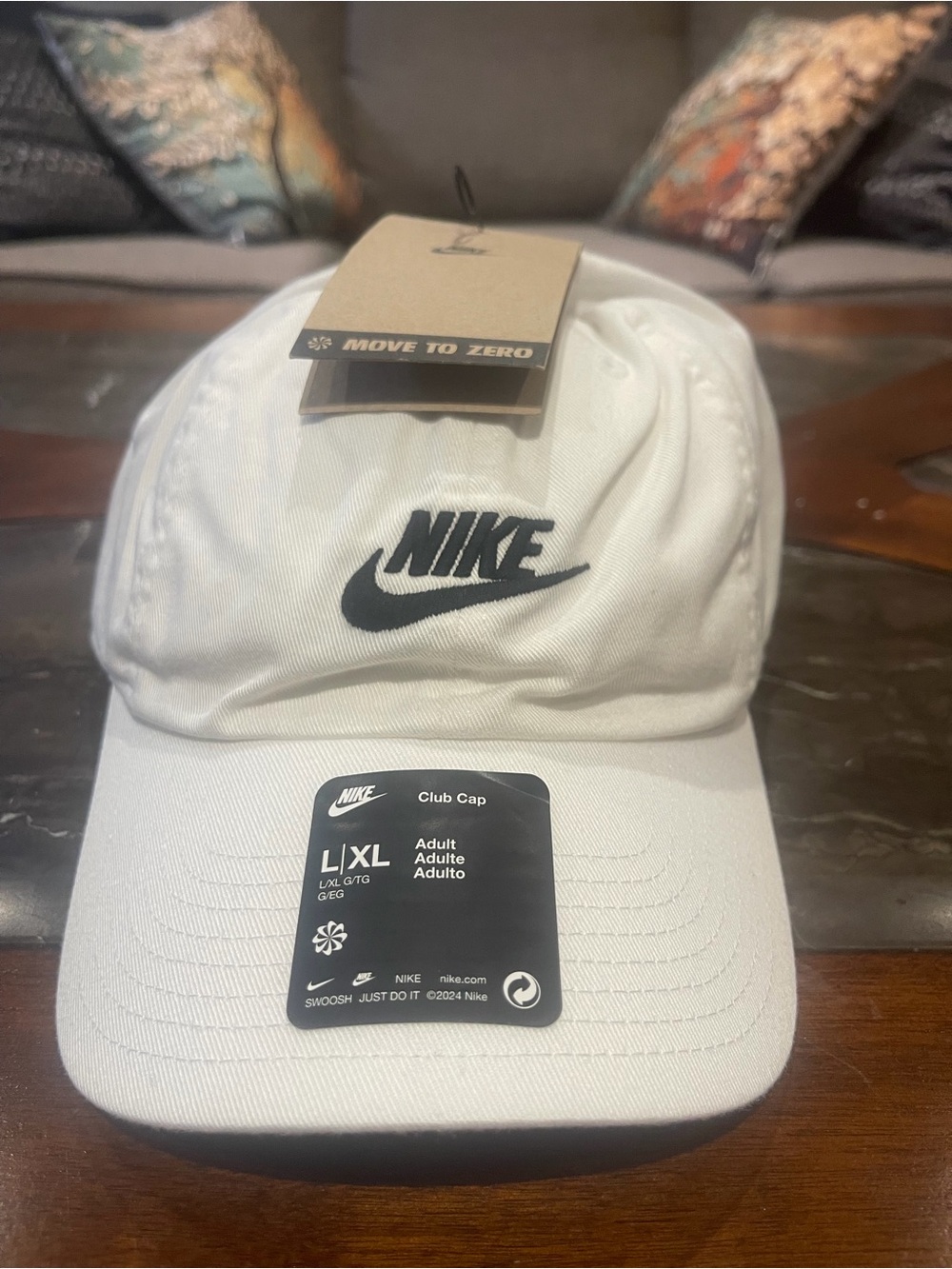 Nike White and Black Club Cap